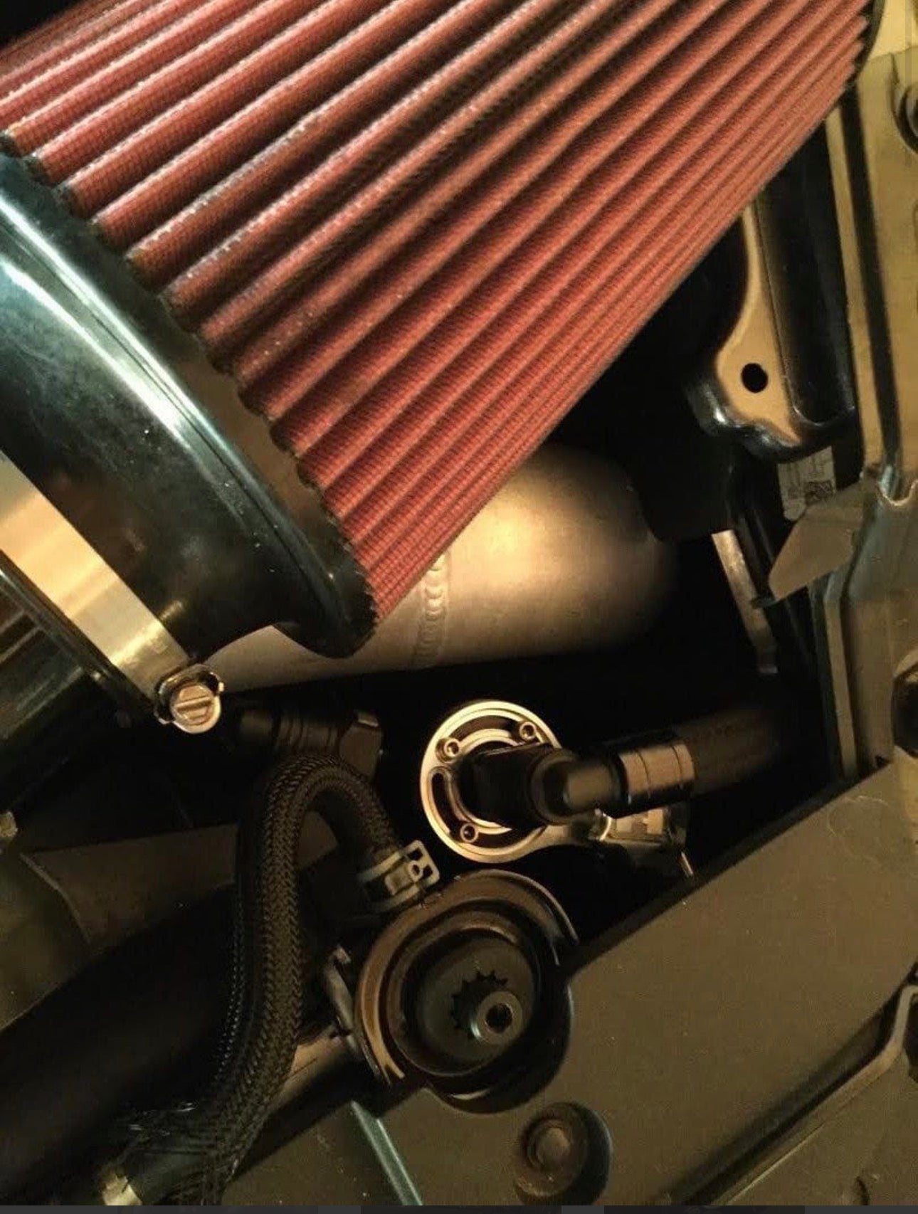 Plug N Play™ Single Valve Oil Catch Can with CSS (fits 15-22 Mustang GT with Paxton Vortech) UPR