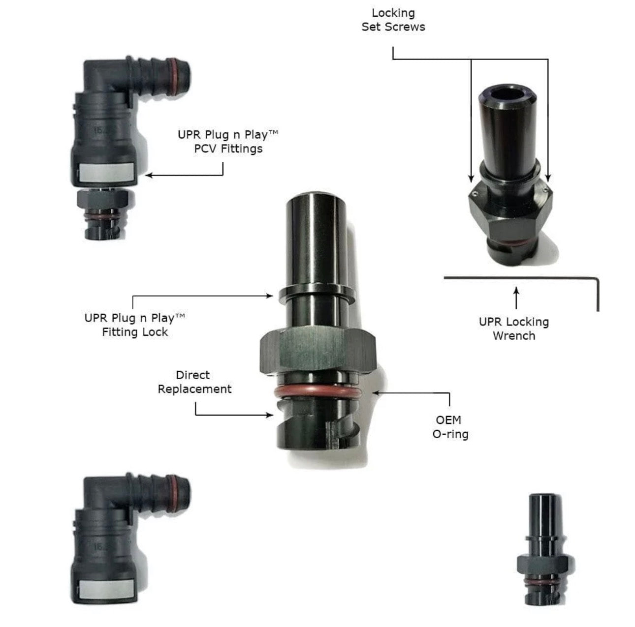 UPR Plug N Play Adjustable Hi-Flo PCV Valve (2011-2023 Mustang, F150, Explorer, Hellcat) 5045-24
