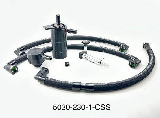 Plug N Play™ Single Valve Oil Catch Can with CSS (fits 18-23 Mustang GT with Whipple Gen 4,5&6, VMP ODIN) UPR