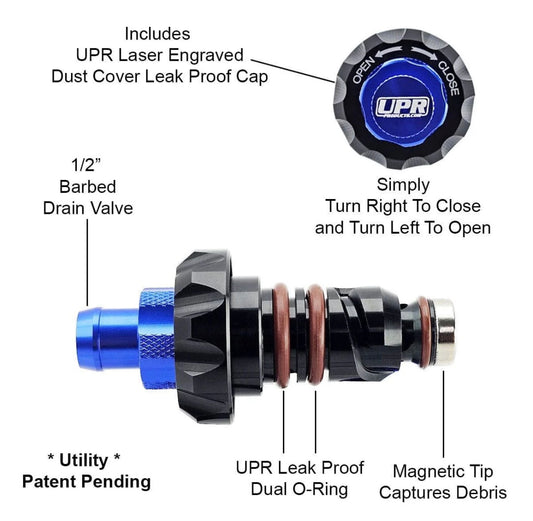 UPR Speed Oil Drain Valve (fits Ford Mustang F150 Raptor Edge Explorer Bronco)