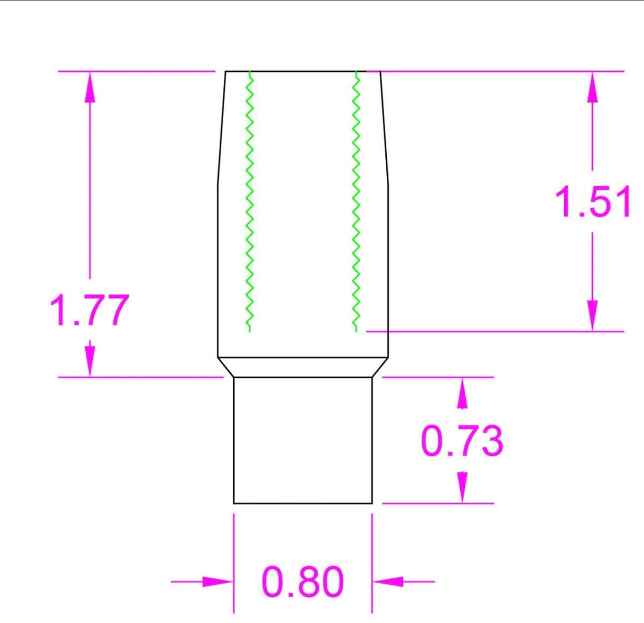 Tube End Adapter Weld Bung Long 5/8-18 Right Hand for 1" x .095" Tubing