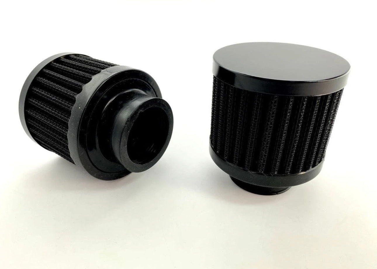 Black UPR Valve Cover Breather Filter Screw In & Push On