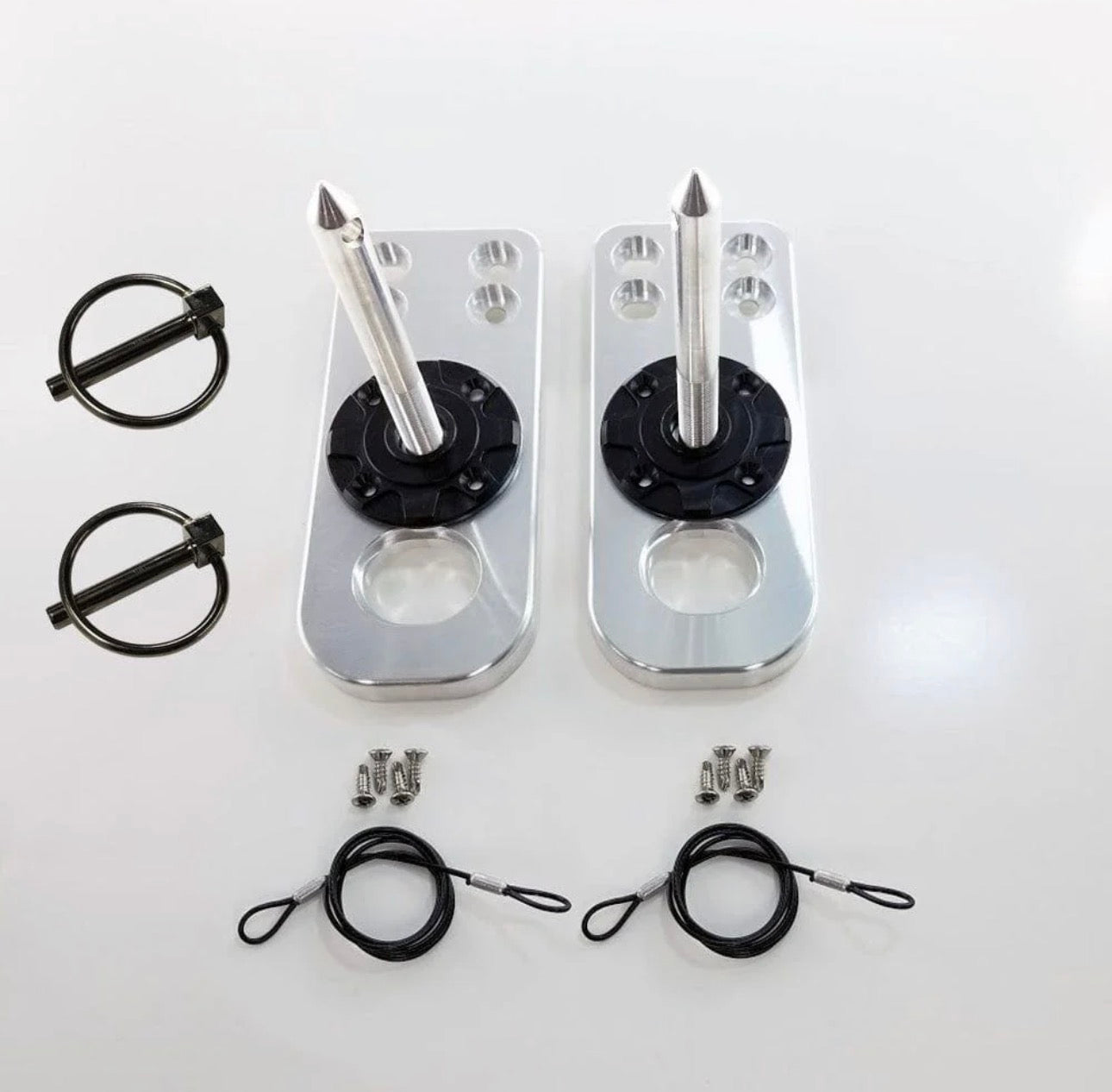 Billet Radiator Hold Down Hood Pin Kit Mount (fits 15-24 Mustang) UPR