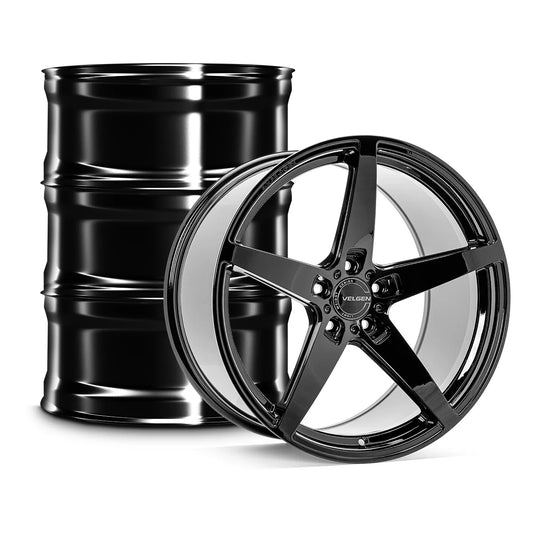 2015-2024 FORD MUSTANG VELGEN CLASSIC5 V2 WHEEL SET (SET OF 4) - GLOSS BLACK - 20X10/20X11