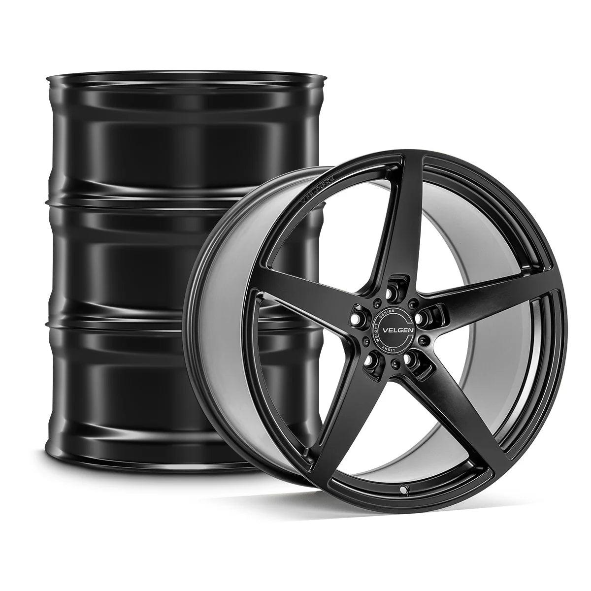 2015-2024 FORD MUSTANG VELGEN CLASSIC5 V2 WHEEL SET (SET OF 4) - SATIN BLACK - 20X10/20X11