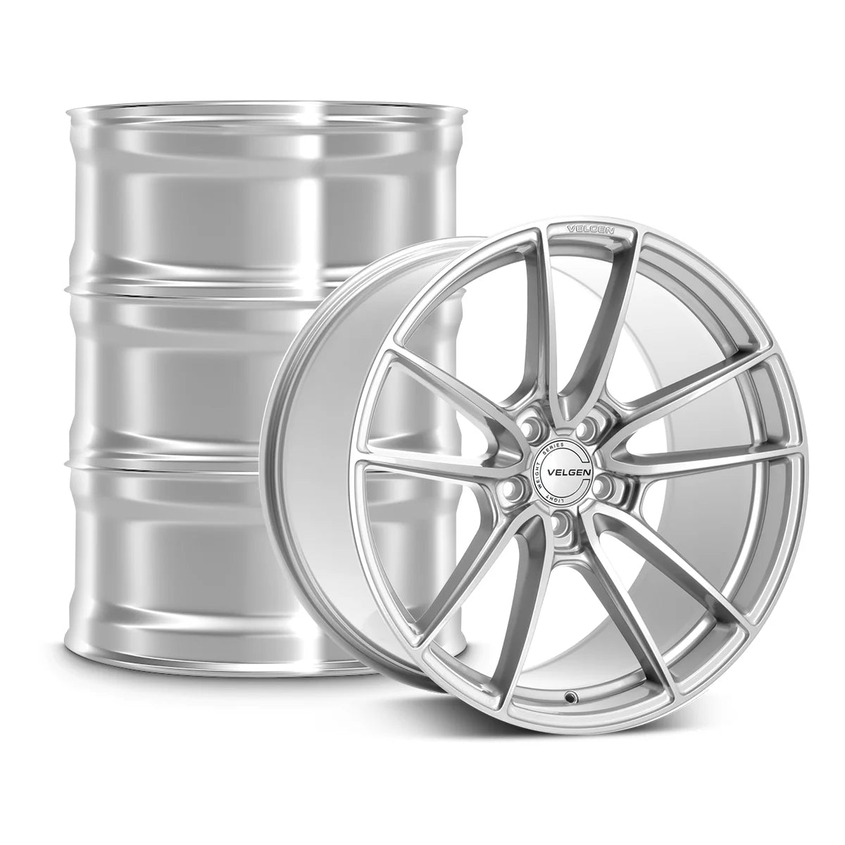 2015-2024 FORD MUSTANG VELGEN VF5 WHEEL SET (SET OF 4) - GLOSS SILVER - 19X10/19X11
